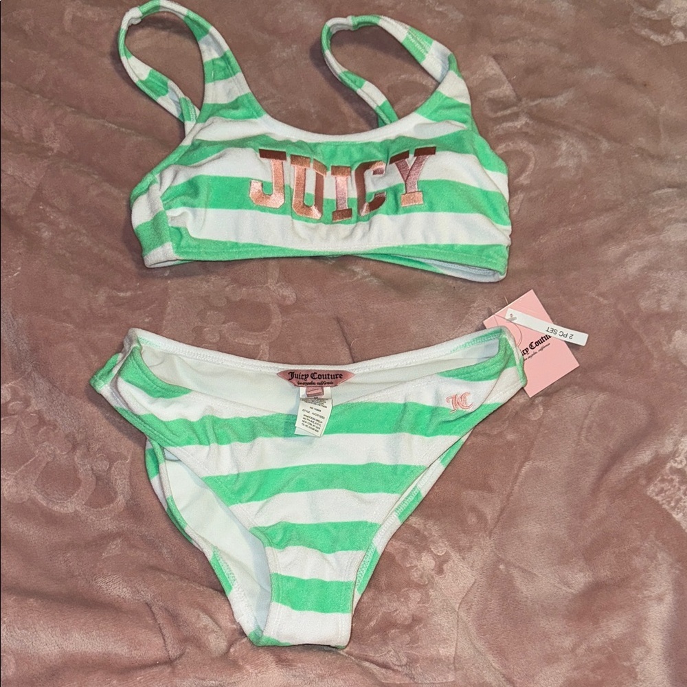 Juicy Couture Striped Regular Size M Bikini Swimwear for Women Viral! NWT summer - Picture 3 of 14